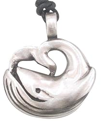 Blue Whale Sea Creature Pewter Necklace
