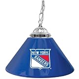 NHL New York Rangers 14-Inch Single Shade Bar Lamp, Blue
