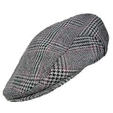 BLACK WHITE & PINK HOUNDSTOOTH TWEED IVY CAP HAT