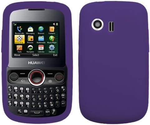 Soft Gel Protector Skin Cover (Faceplate/Snap On) Rubber Cell Phone Case for Huawei Pillar M615 Cricket - Dr Purple