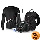 Canon EOS Rebel T3 DSLR with 18-55mm IS Lens, Monopod, 4GB SD Card and Shirt