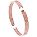 Stainless Steel Screw Head Bangle Bracelet for Women Oval Rose Gold 7mm wide, fits 6.5 -7.75 inch wrists