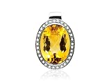9ct White Gold Citrine Diamond Pendant