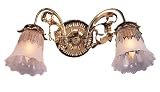 Victorian Brass 15 Wide Two Light Wall Sconce