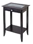 Winsome Wood Syrah Accent Table with Forsted Glass, Shelf