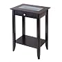 Syrah Accent Table with Forsted Glass, Shelf