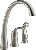 Delta 4380-SS-DST Pilar Single Handle Kitchen Faucet with Spray, Stainless
