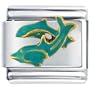 Swimming Dolphins Fish Italian Charm
