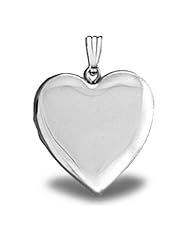 Sterling Silver Large "Plain" Heart Locket 1 inch x 1 inch