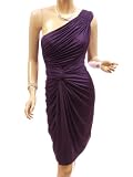 Patty Women Grecian One Shoulder Bridesmaid Prom Gown Evening Dress (Purple Medium)