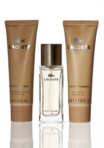 Lacoste pour Femme Geschenkset Eau de Parfum 30 ml, Showergel 50 ml, Bodylotion 50 ml Preisvergleich