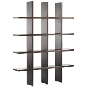 Tic Tac Toe Tall Bookcase in Java Brown