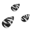 Sterling Silver Pendant and Earrings Set - Raindrop Design in Black Onyx and Clear CZ