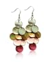 Genuine Mother of Pearl Rose Pink Dangling Earrings Fashion Jewelry