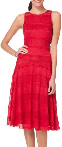 Sangria Lace Overlay Sleeveless Dress RUBY RED 10