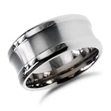 10mm Mens Titanium Concave Wedding Band Ring Sizes 9 to 13