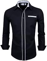 Tom's Ware Mens Premium Casual Inner Contrast Dress Shirt