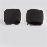 Sterling Silver Black Onyx Earrings - Size: 16mm
