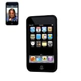 New Fashionable Perfect Fit Soft Silicon Gel Protector Skin Cover (Faceplate/Snap On) Rubber Cell Phone Case with Screen Protector for Apple iPod Touch (3rd Generation) - Black