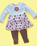 Flapdoodles Baby Girl Flower Dress & Leggings Set