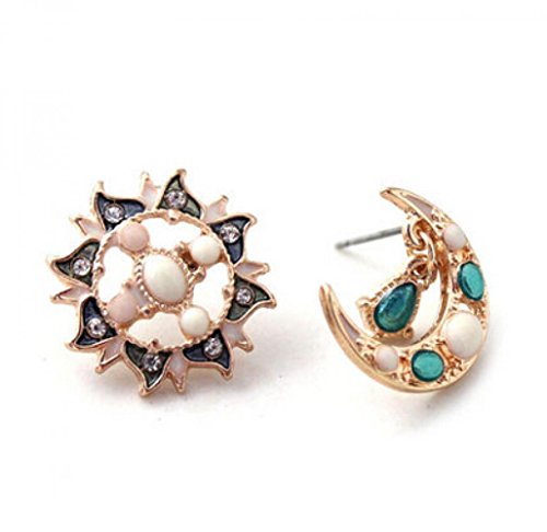 Fly Eagle Fashion Jewelry Vintage Gothic Style Moon And Sun Design Asymmetric Stud Earrings For Women Factory