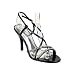 Rhinestone Dress Heel Sandal Black Patent