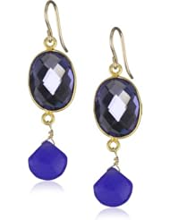 Devon Leigh Iolite Hydro Quartz and Chalcedony Earrings