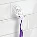 mDesign Power Lock Suction Set of 2 Plastic Suction Cup Hooks, Loofah Suction Hook, Suction Razor Holder for Bathroom Shower - Pack of 3, Clear