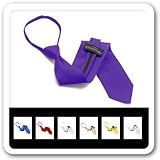 Boys Solid Poly Multi Zipper Color Ties