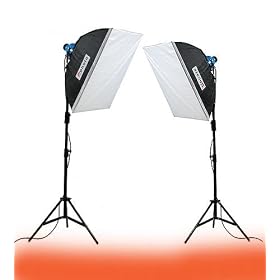 ePhoto 1600watt 2 LIGHTING KIT VIDEO PHOTOGRAPHY STUDIO SOFTBOX CONTINUOUS VIDEO LIGHTING KIT GREAT FOR CHROMAKEY CHROMA KEY GREEN SCREEN VIDEO PHOTOGRAPHY BY ePhoto INC. FL 100B