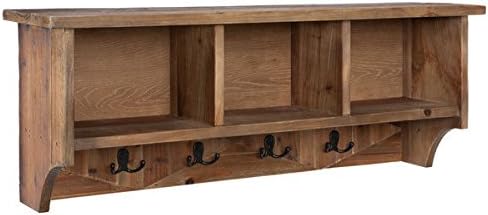 Alaterre Revive Metal Coat Hooks and Reclaimed Wood Storage Cubby