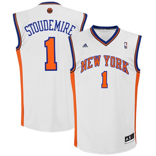 Amar'e Stoudemire Jersey: adidas Revolution 30 White Replica #1 New York Knicks Jersey