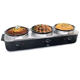 Maxi-Matic EWMST-33 Elite Gourmet Triple Slow-Cooker Buffet by Elite