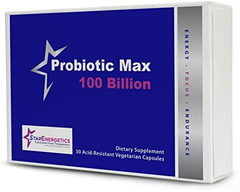 Probiotic Max 100 Billion CFU - 30 Acid Resistant Veggie Caps, Non GMO, Gluten Free, Lactobacillus Acidophilus La-14, Lactobacillus Plantarum Lp-115, Bifidobacterium Longum Bl-05, HOWARU Bifido, Bifidobacterium lactis HN019