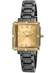Invicta Womens 14906 Ceramics Gold Dial Black Watch