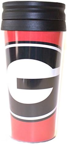NCAA Officially Licensed Georgia Bulldogs Large Logo 14 Oz Insulated Coffee Travel Tumbler Mug Cup