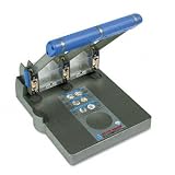 CARL 63150 Model xhc-150 extra heavy-duty 150-sheet 3-hole punch, 9/32 holes, gray/blue