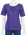 Sequin Rain Top | Colour: Purple | Fabric: Cotton Jersey |