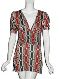 T-BAGS Low V Ruched Tunic