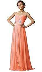 Beaded Sweetheart Floor Length Chiffon Bridesmaid Dress 