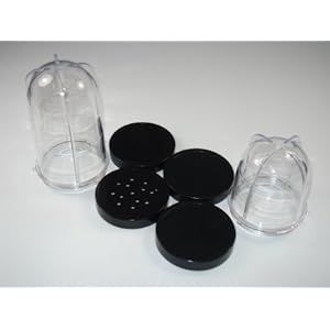 2 Replacement Mixing Cups and 4 Lids compatible with Magic Bullet