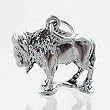 Small Standing Buffalo Three Dimensional Pendant in Sterling Silver, #11529