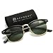 AEVOGUE Polarized Sunglasses Semi-Rimless Frame Brand Designer Classic AE0369 (Black&G15, 48)