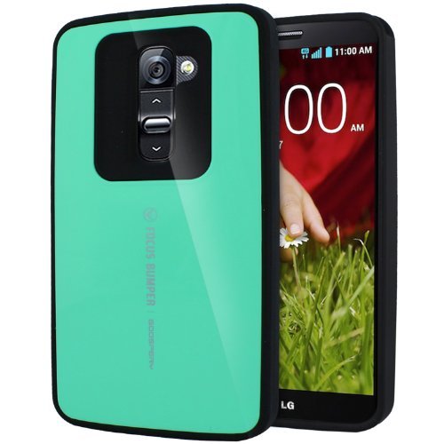 LG G2 Case, [Heavy Drop Protection] GOOSPERY® Focus Bumper [*Perfect Fit*] TPU & Polycarbonate Hybrid Case [Shock Absorption] Cover - Mint