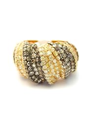 18k Two-Tone Gold Round Diamond Unique Multi Color Ring (5.52 cttw, g-h Color, si1-si2 Clarity)