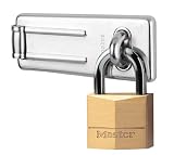 Master Lock 140703EURD 89mm Hasp and 40mm Brass Padlock Set