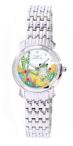 Invicta Women's Classique Paradise Garden Quartz Tropical Dial Frog Watch 6283