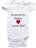 SOMEONE IN BOLTON LOVES ME - BOLTON BABY - City Series - White Onesie / Baby T-shirt - size Newborn (0-6M)