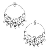 Sterling Silver Filigree Hoop Heavy Chandelier Earring Findings 40mm