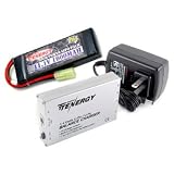 Combo: Tenergy 1-4 Cells Li-PO/Li-Fe Balance Charger with 11.1V Tenergy 1600mAh 20C LiPO Battery Pack for Airsoft Gun